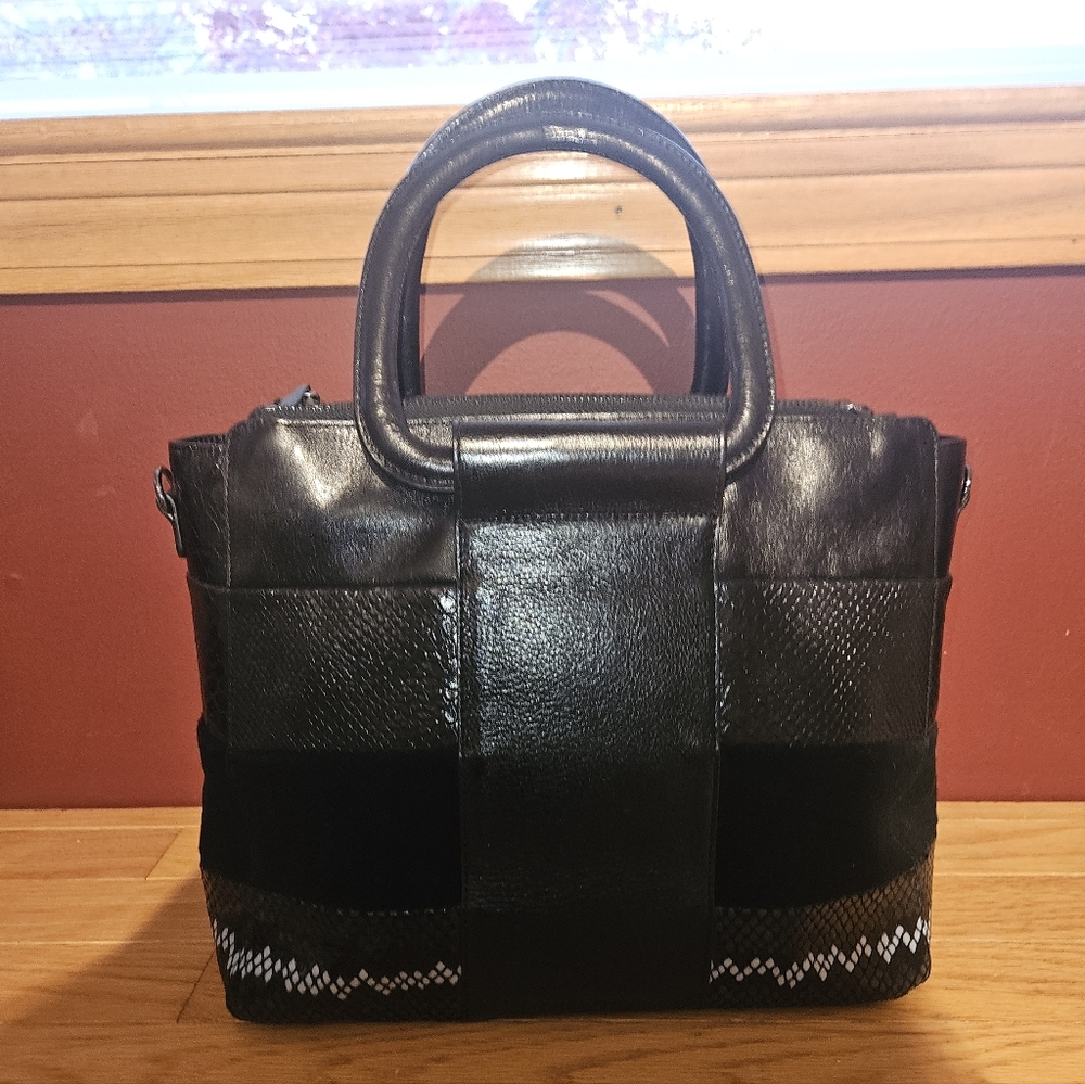 H by Halston Black Satchel Bag